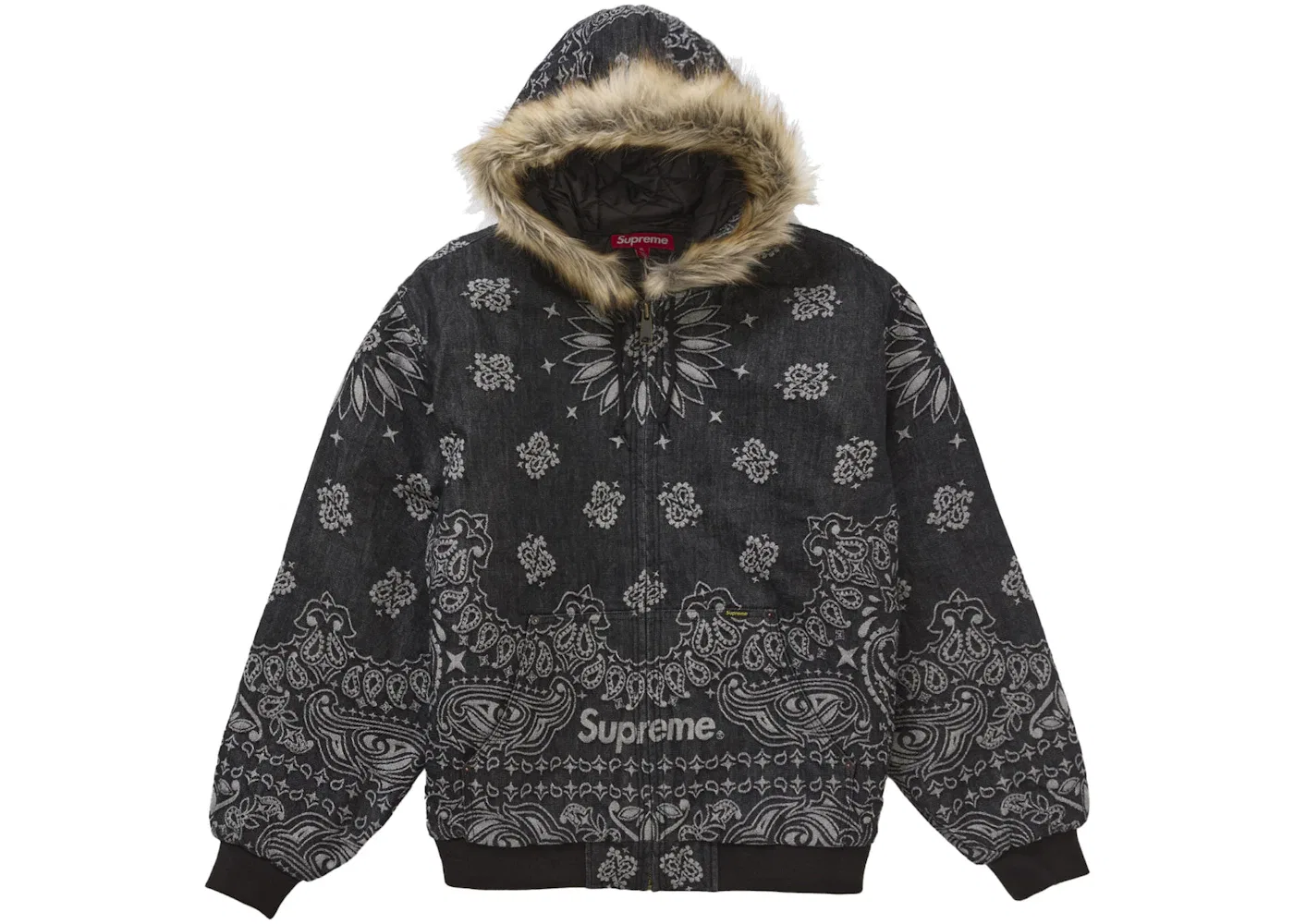 Мужская куртка-худи джинсовая с принтом Bandana Supreme, Black