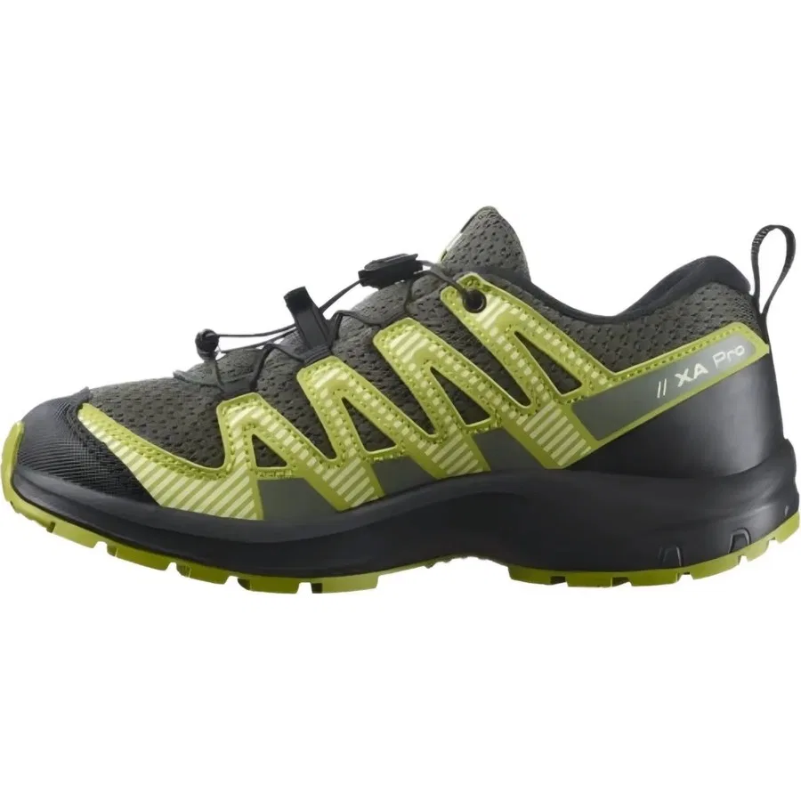 Детские кроссовки для outdoor с защитой носка Salomon XA Pro V8 J, Зеленый — фото 2