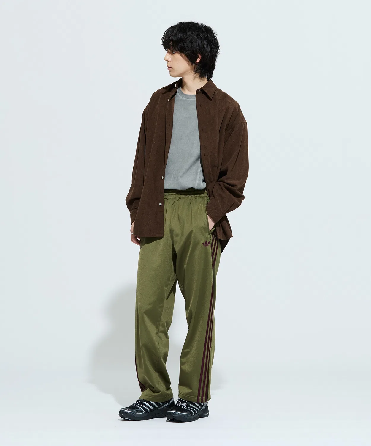Мужские спортивные брюки с регулируемым поясом Firebird Track Pants Adidas, Хаки — фото 2