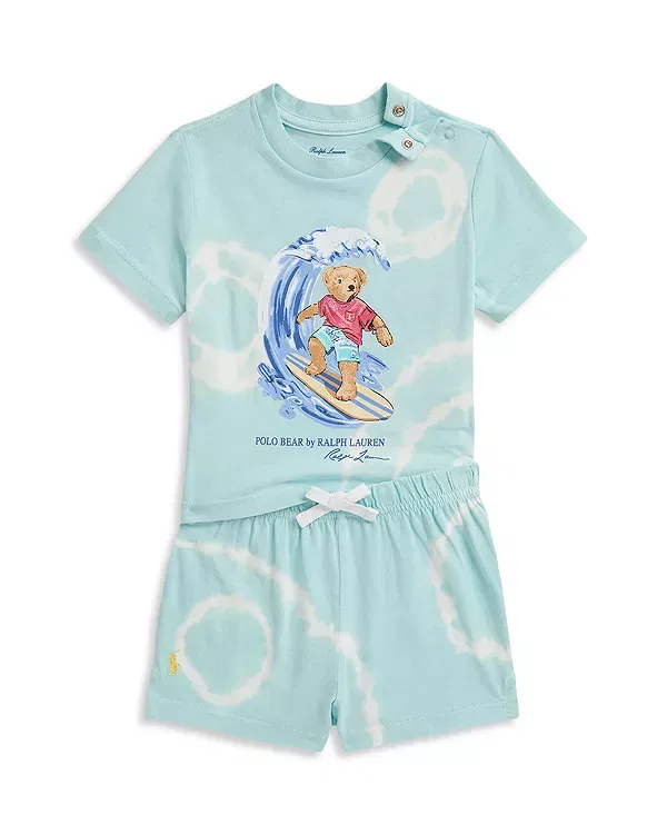 Детский комплект для мальчиков с принтом Polo Bear Ralph Lauren, Parakeet