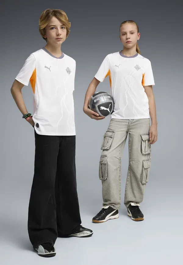 Футболка с принтом Unisex Puma, White Cool Dark Gray, белый/темно-серый