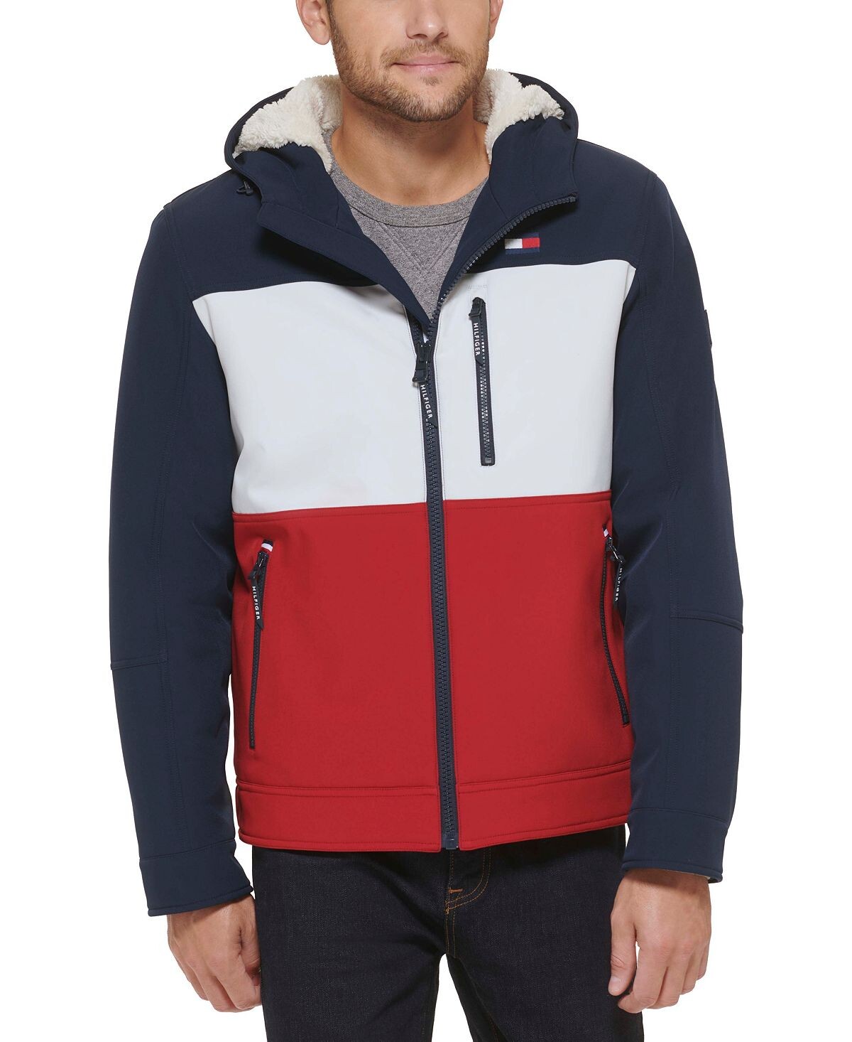 

Мужская куртка softshell с капюшоном и подкладкой из шерпы Tommy Hilfiger, мульти