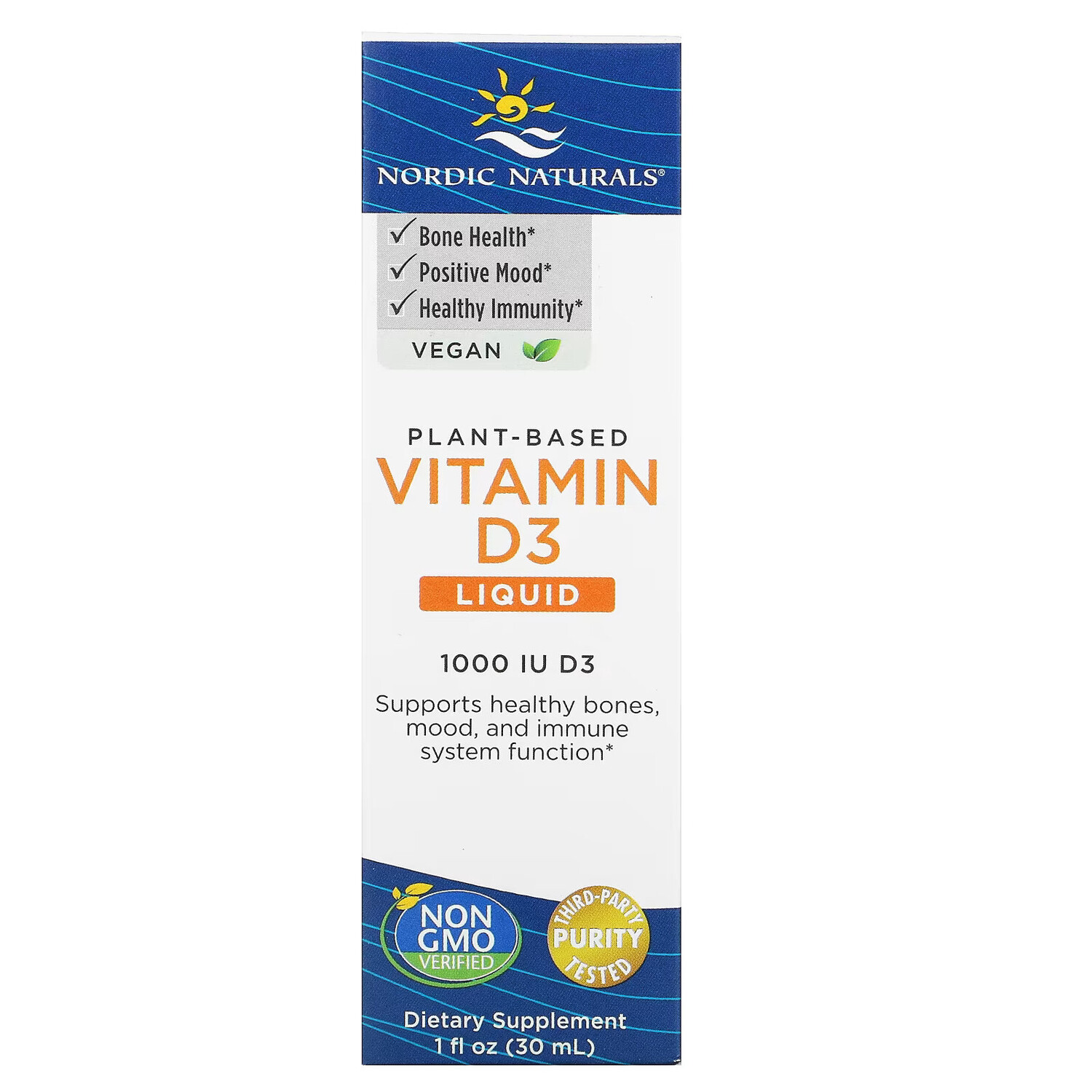 

Nordic Naturals, жидкий растительный витамин D3, 1000 МЕ, 30 мл (1 жидк. унция)