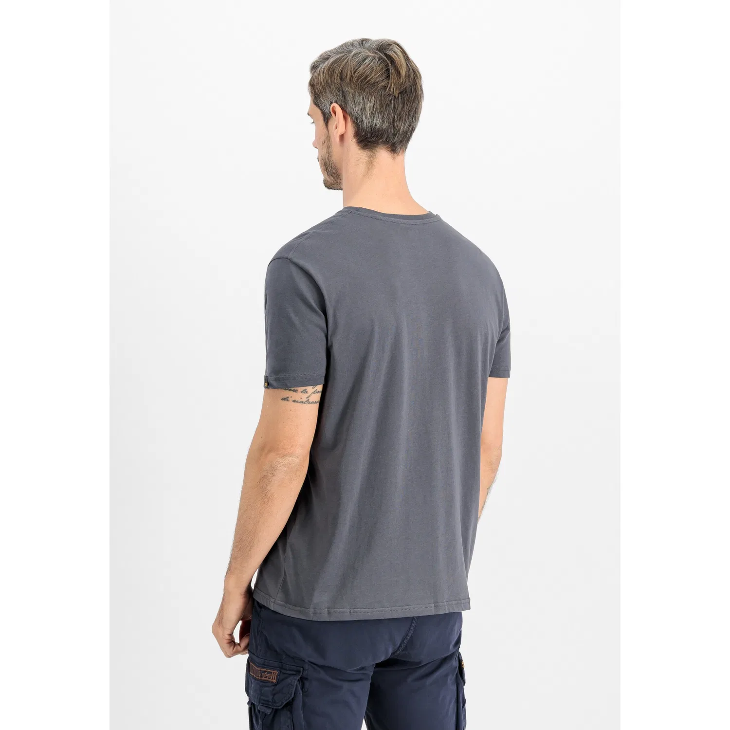 Детская футболка с принтом Alpha Industries, Grey Black — фото 2