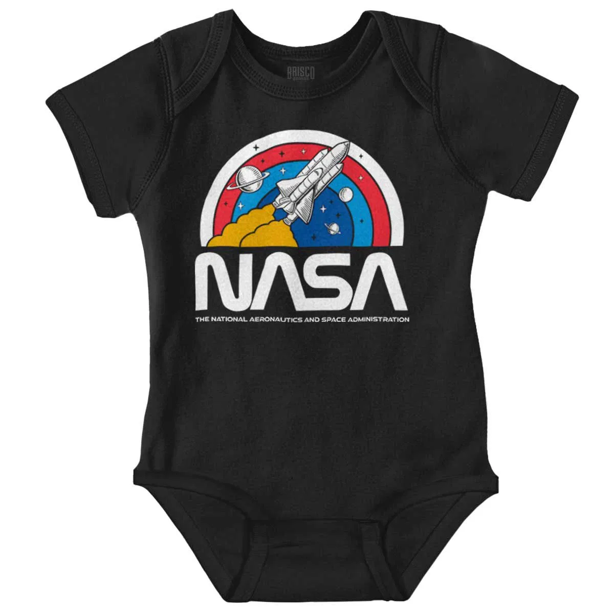Детский боди-комбинезон с коротким рукавом NASA Vintage Retro Space Shuttle Brisco Brands, Black