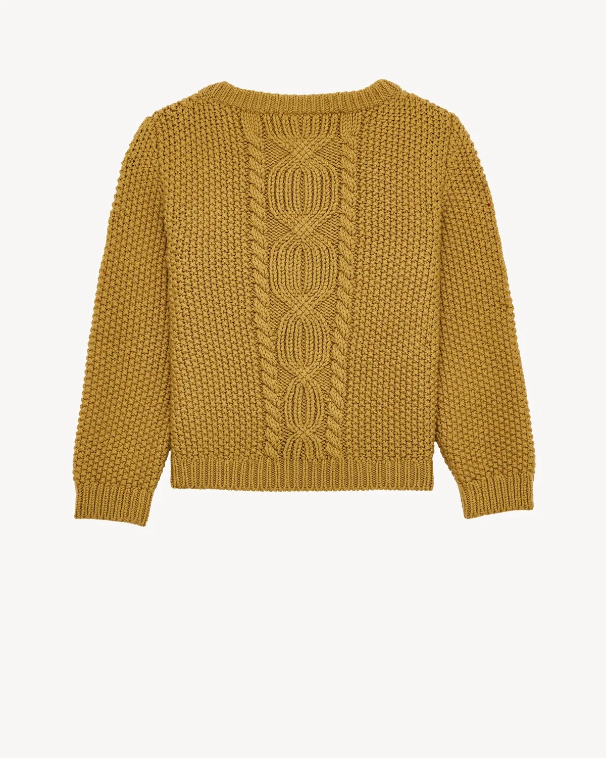 Свитер с круглым вырезом из шерстяного трикотажа SAINT LAURENT, коричневый — фото 2