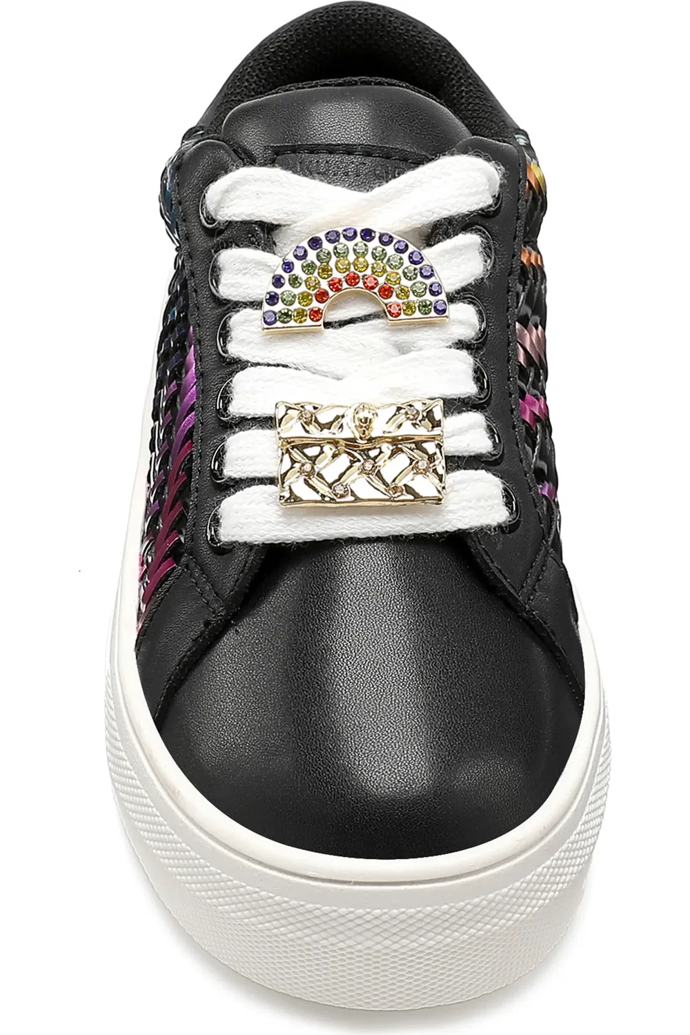 Детские кроссовки на платформе с металлическим переливом Mini Laney Weave Kurt Geiger London, Black Multi — фото 3