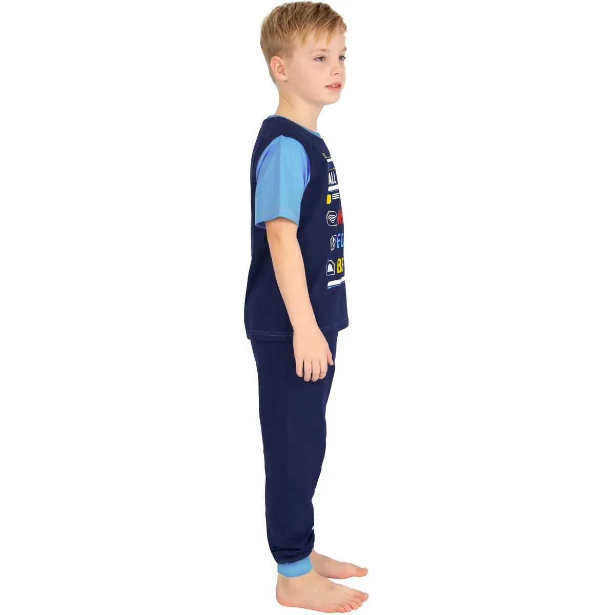 Футболка с принтом All I Need Is Wifi Food Bed Pyjamas Harry Bear, Blue — фото 4