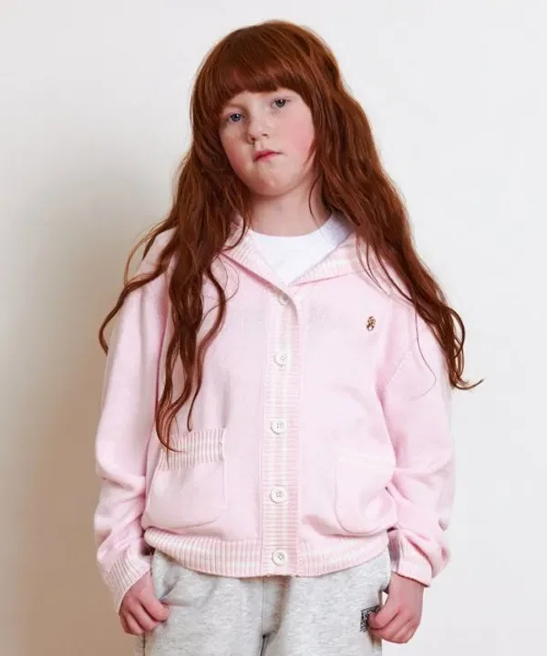 Кардиган детский с моряком, Marithé Kids, светло-розовый