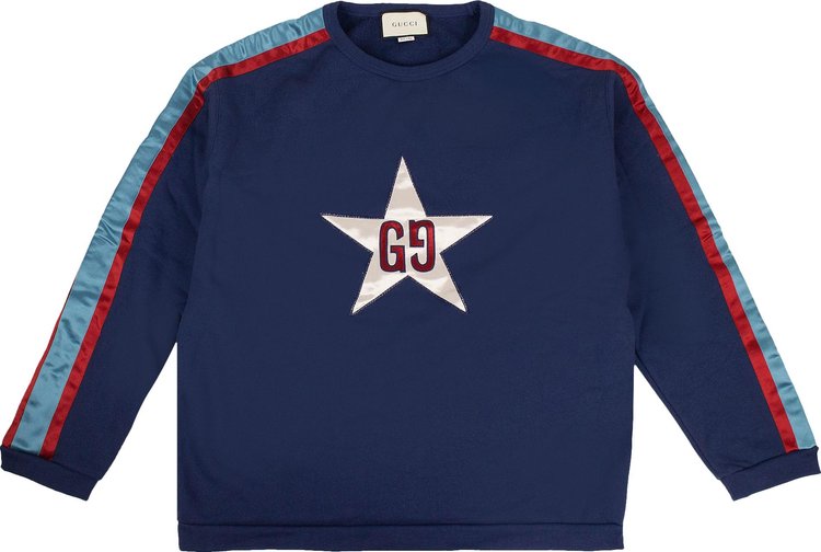 

Толстовка Gucci GG Star Design Crewneck Sweatshirt Blue, синий