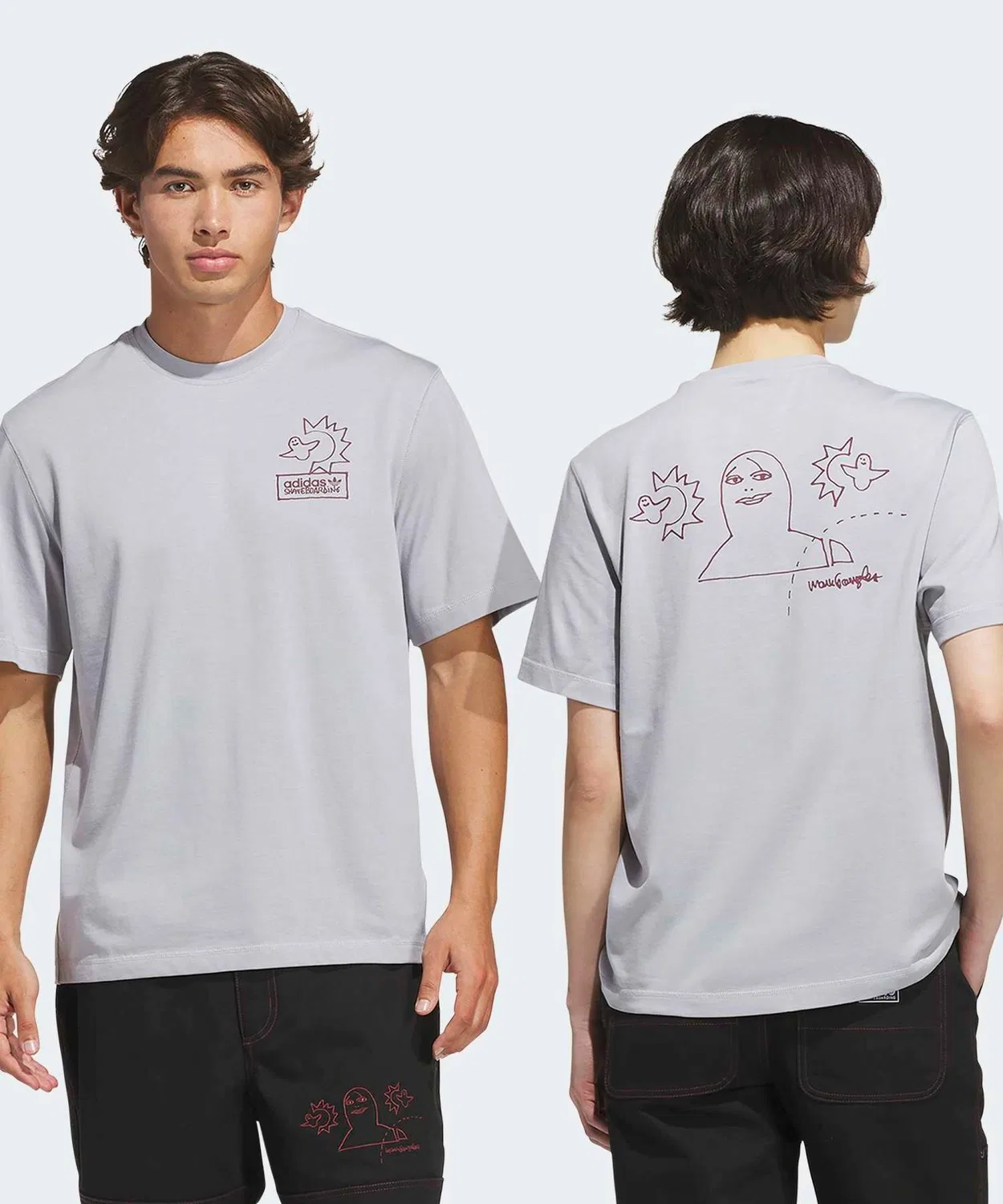 Мужская футболка с принтом Not Amused Tee Adidas, Серый