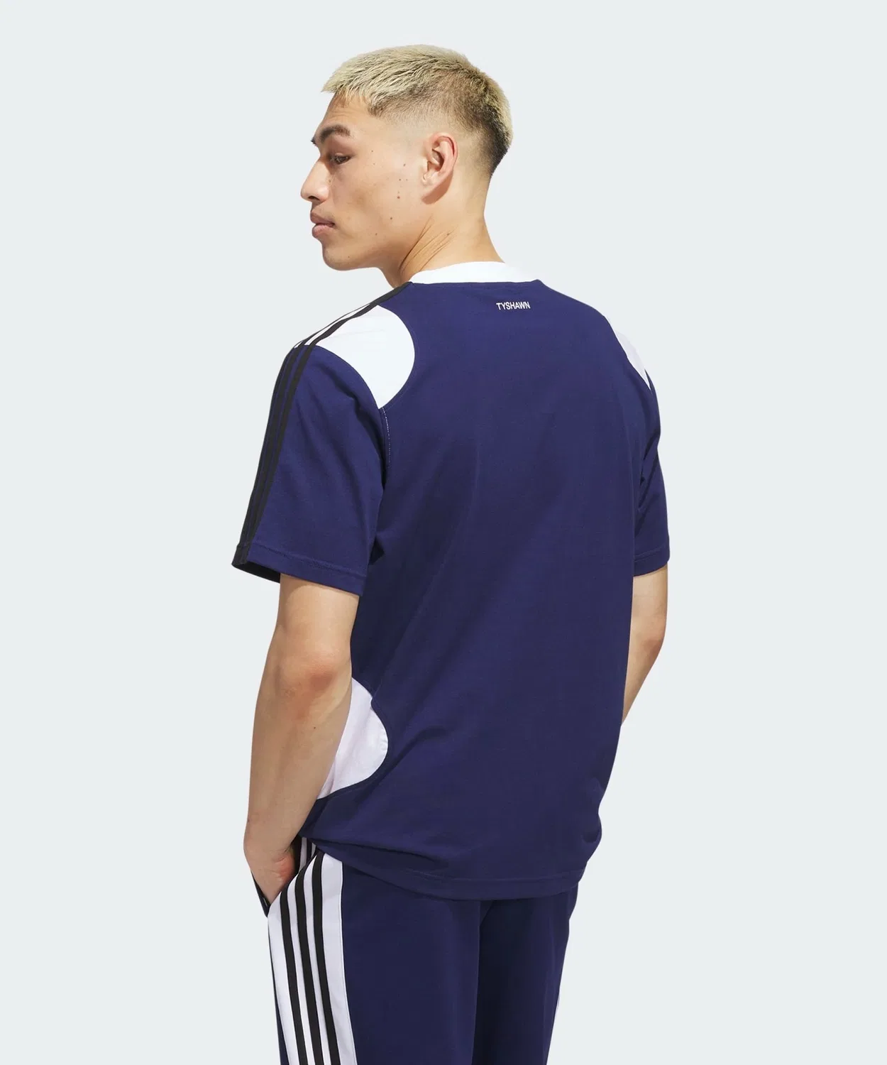 Мужская футболка с принтом Tyshawn Tee Adidas, Синий — фото 4