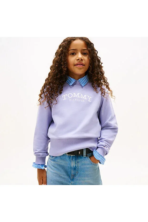 Детское худи для девочек с принтом Tommy Hilfiger, Blue