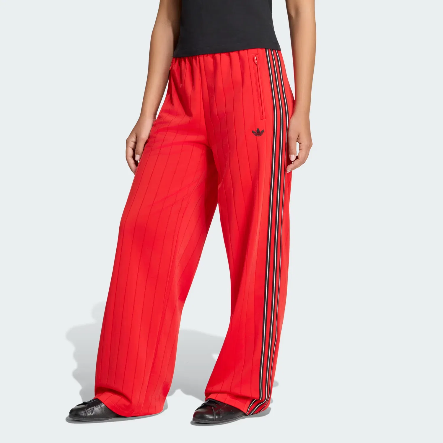 Женские спортивные брюки свободного кроя Pinstripe Firebird Loose Trackpant Adidas Originals, ярко-красный/черный/белый