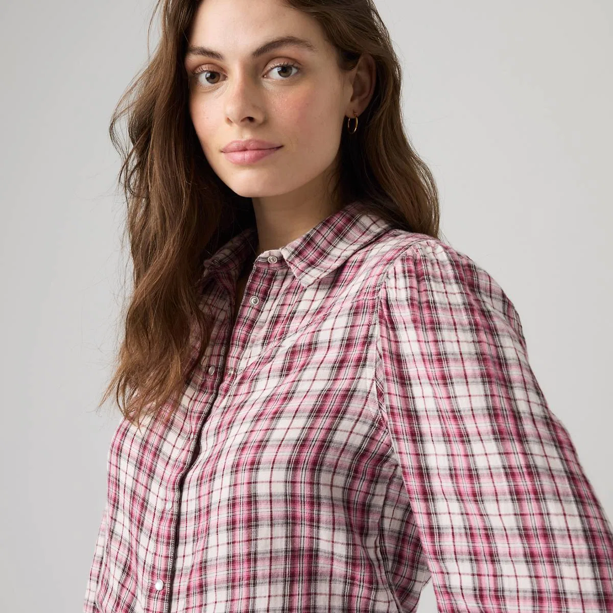 Рубашка в западном стиле Джуна на пуговицах Levi's, Poppi Plaid Tameless Rose - Pink — фото 2