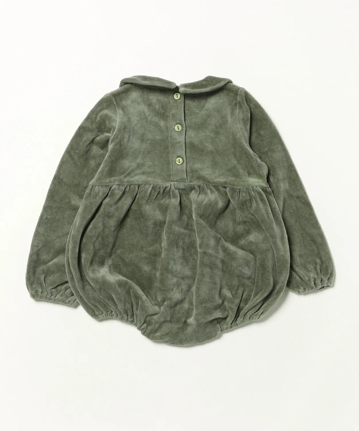 Детский боди-комбинезон с длинным рукавомQuincy Mae Peter Pan Romper, Green — фото 2