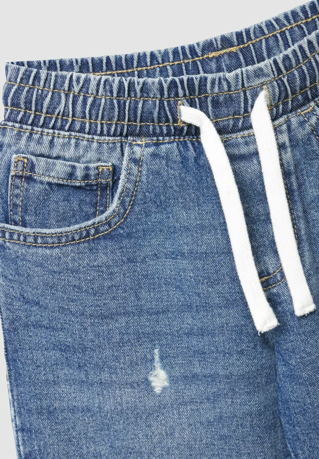 Джинсы-Джоггеры с бретелями - прямые джинсы Terranova, Blu Denim Medio — фото 3