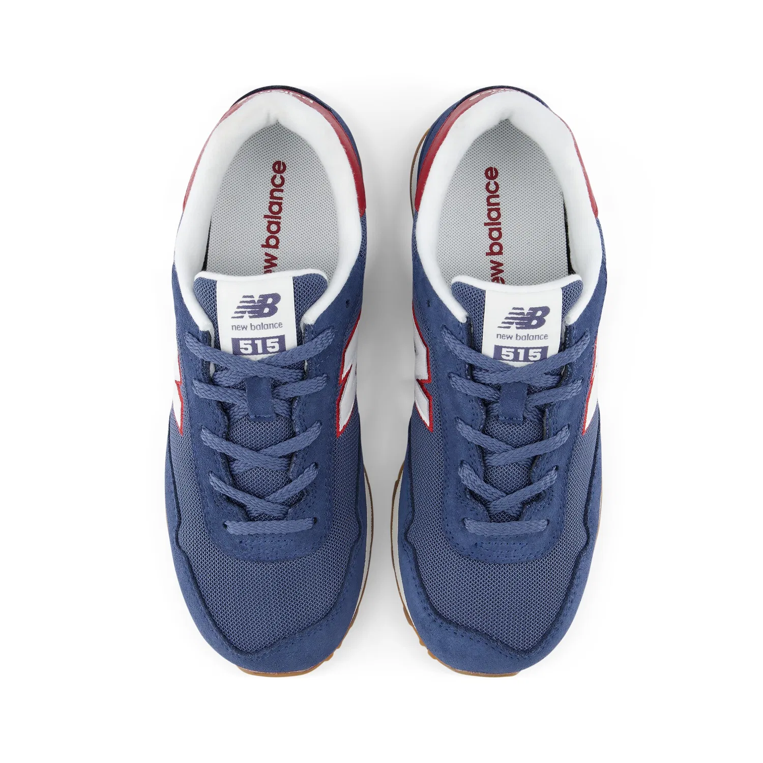 Детские кроссовки на шнуровке 515 New Balance, Navy/Red — фото 4