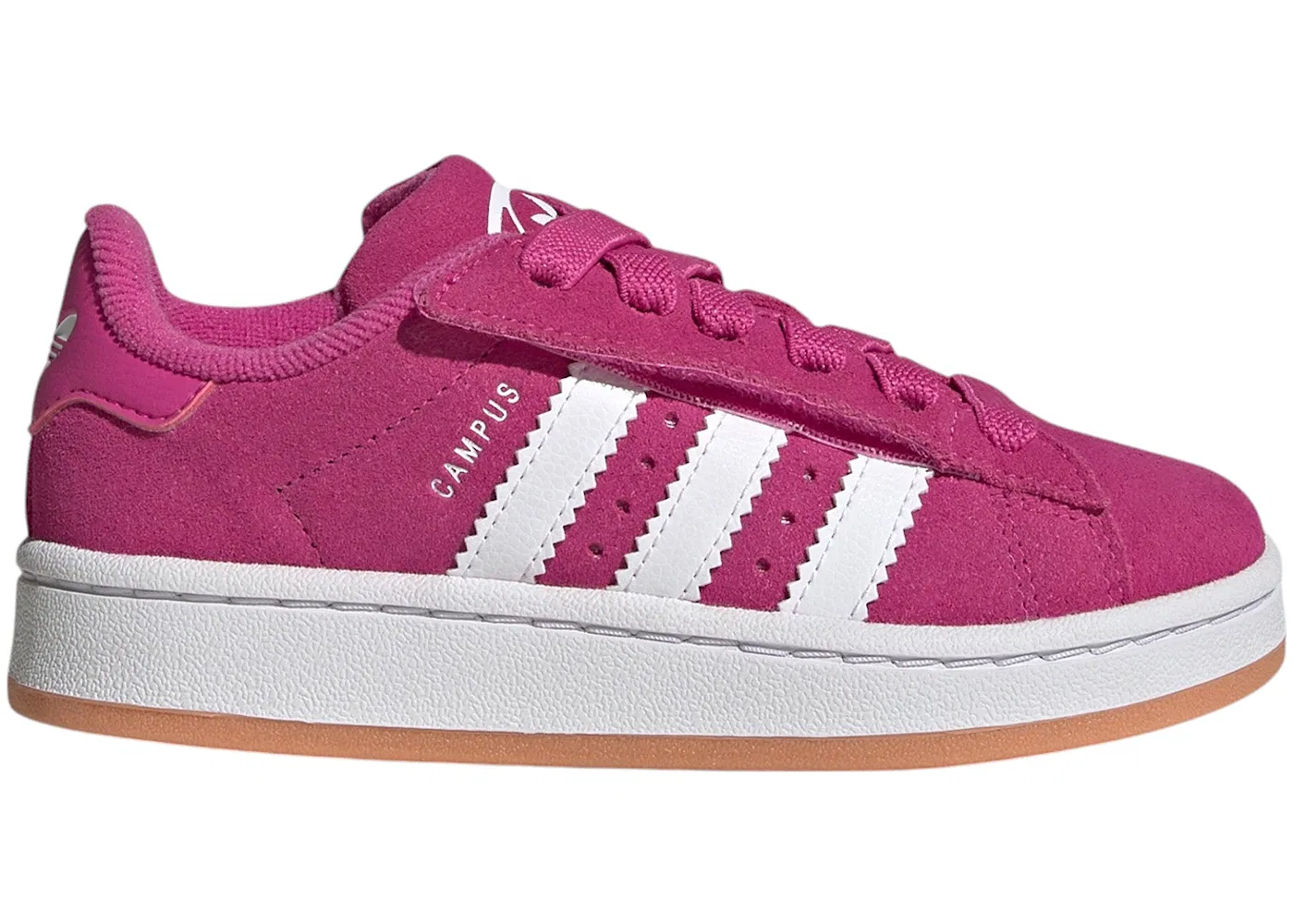 Детские кроссовки с закрытой шнуровкой Adidas Campus 00s Comfort Closure, Semi Lucid Fuchsia/Cloud White/Gum