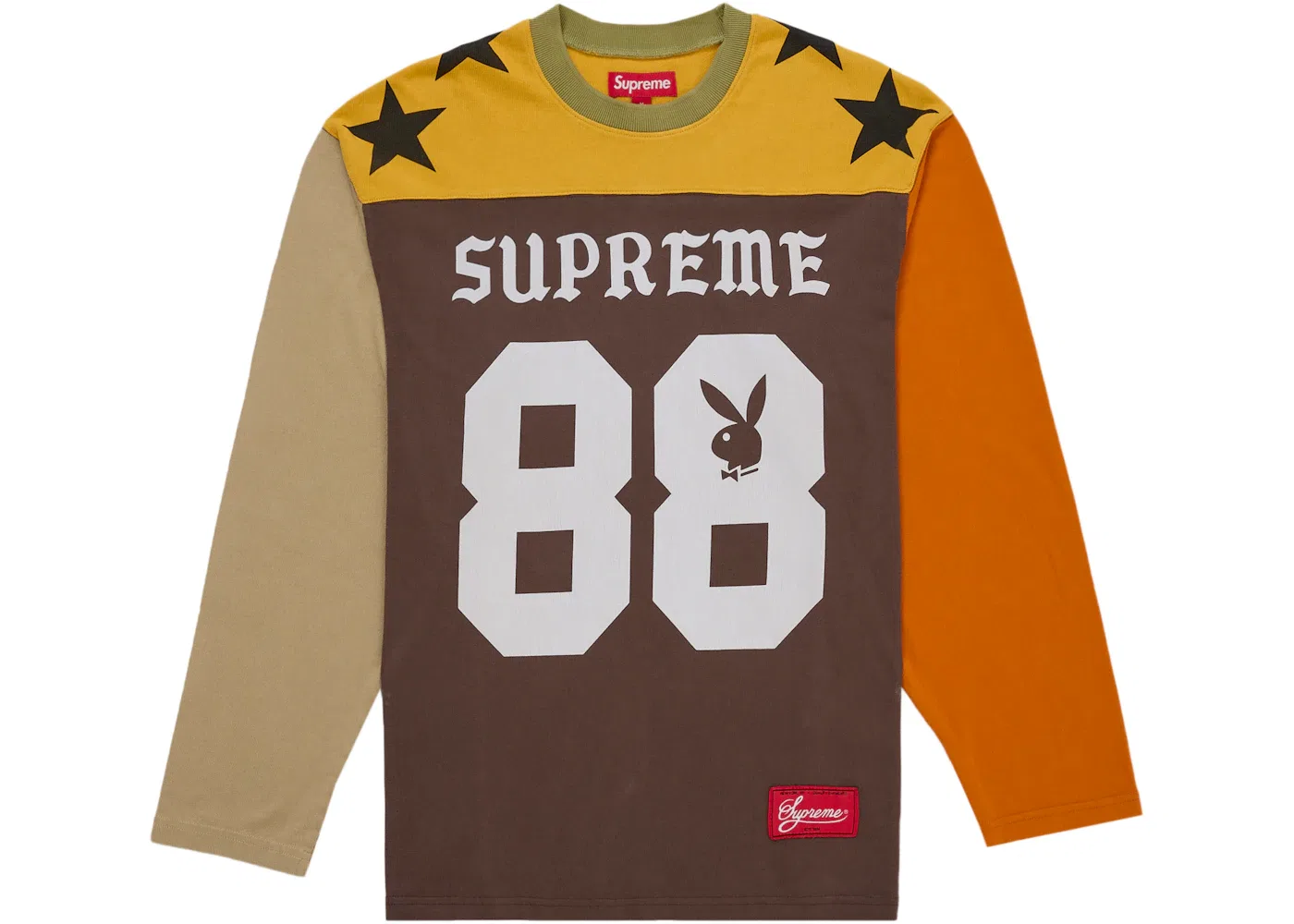 Мужская футболка с длинным рукавом с принтом Supreme Top, Brown
