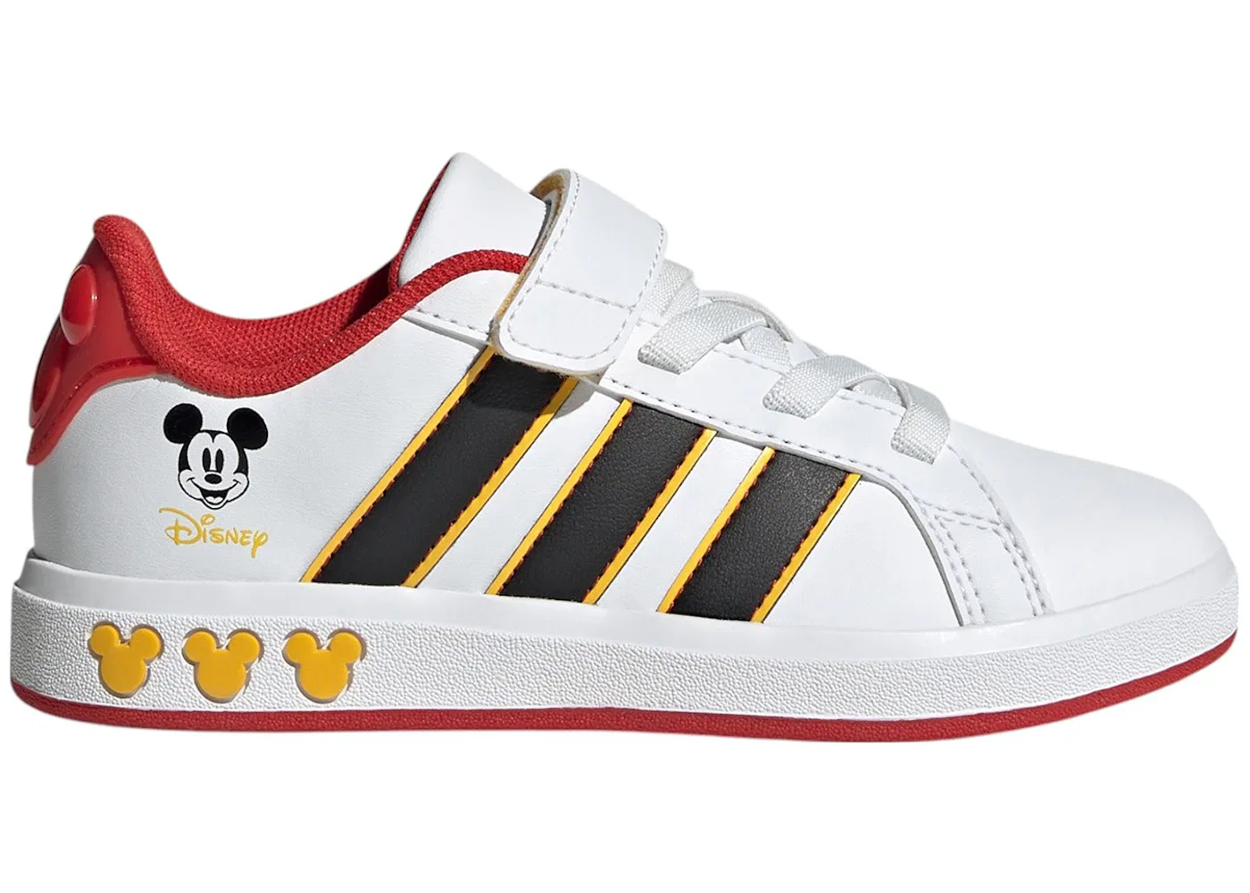 Детские кроссовки Lifestyle с принтом Disney Mickey Mouse Adidas Grand Court Adidas, Cloud White Core Black Bold Gold