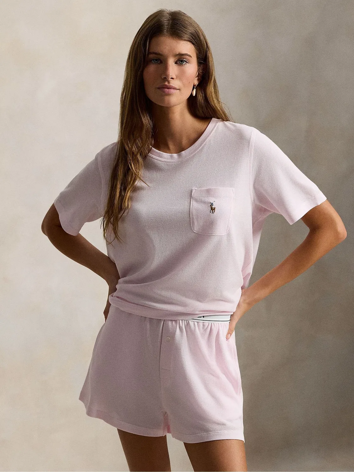 Пижама из пике Polo Ralph Lauren, розовый — фото 3