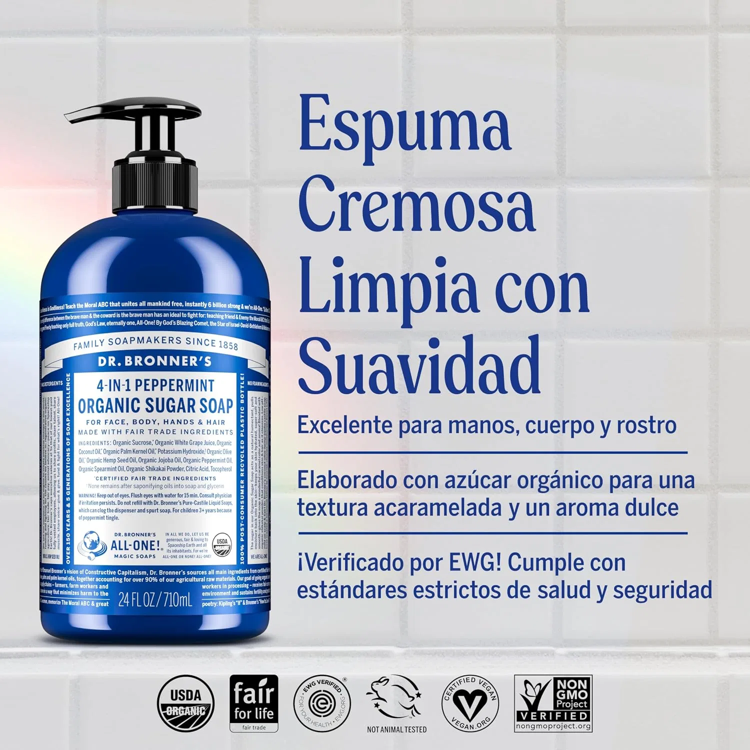 Жидкое мыло Dr. Bronner's Shikakai Peppermint, 356 мл — фото 3