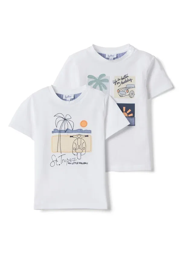 Футболка с принтом 2-pack Ovs, off-white, белый