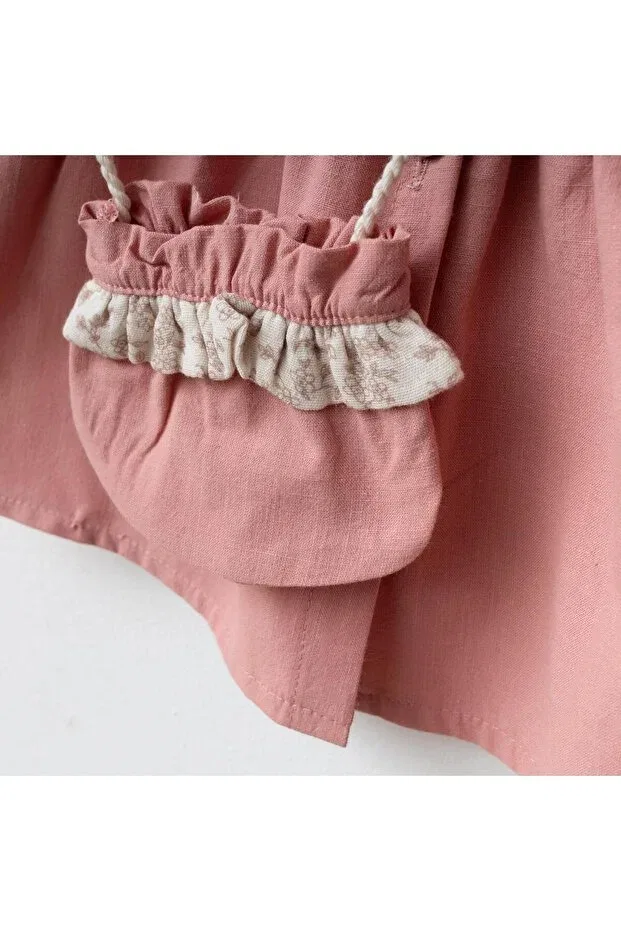Детское платье для девочек с воротником питер-пэн Colored Baby, Dried Rose — фото 3