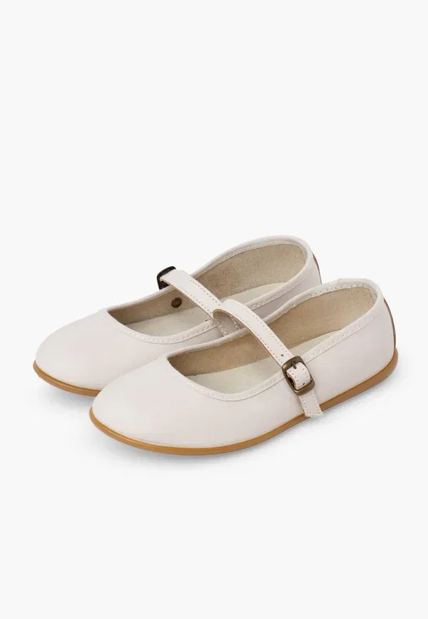 Балетки кожаные Ankle strap ballet pumps Pisamonas, Beige, бежевый — фото 2