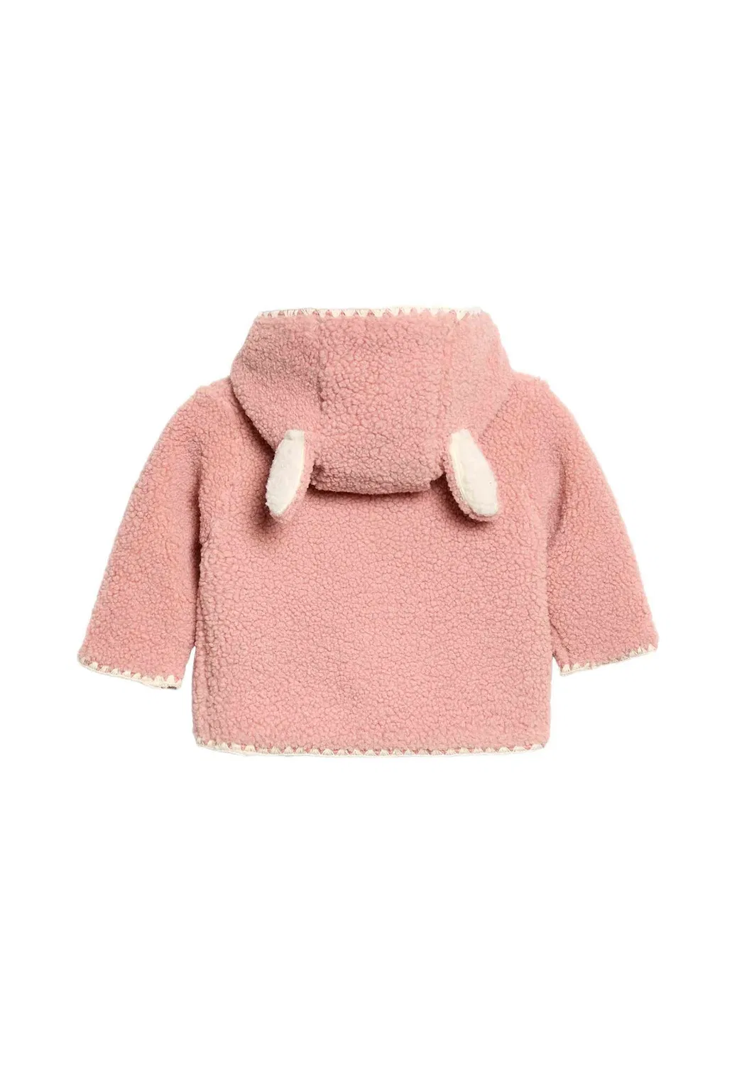 Куртка Borg с ушками (0-12 месяцев), унисекс - флисовая куртка Marks & Spencer, Rose Pink — фото 2