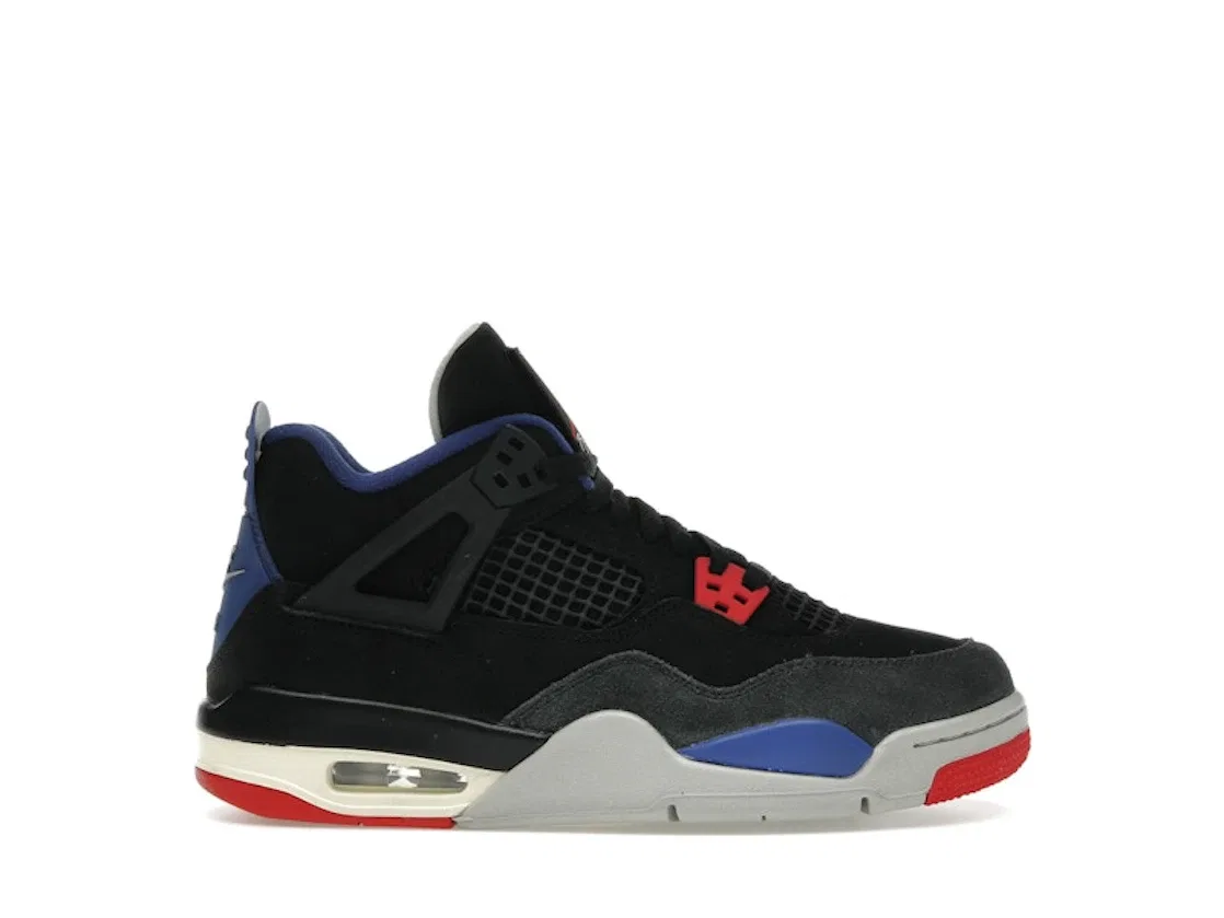 Детские кроссовки Lifestyle с сеткой Jordan 4 Retro Rare Air Jordan, Black/Fire Red-Deep Royal Blue
