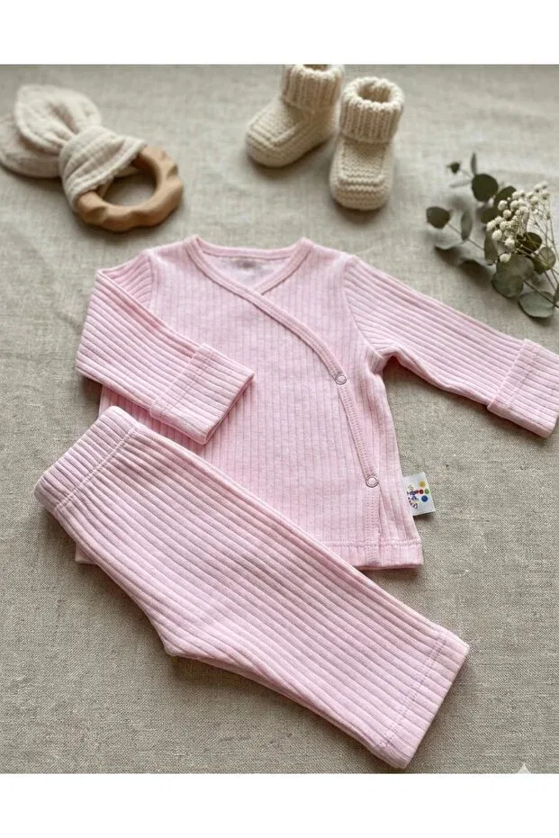 Детский комплект для выписки из роддома хлопковый Deslera, Pink — фото 2