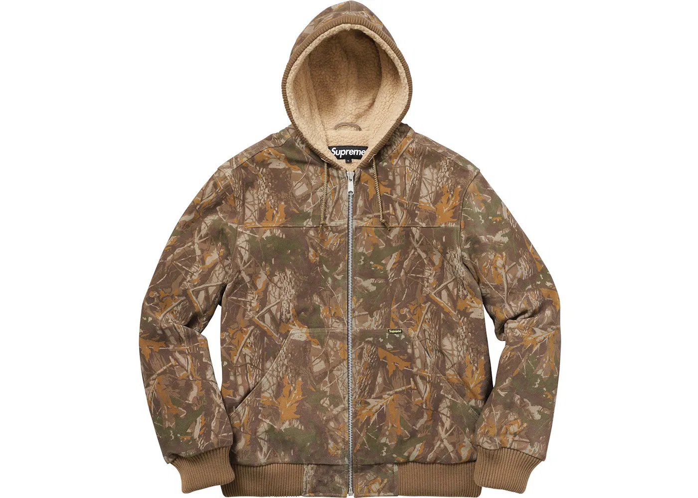 Мужская куртка с принтом Supreme Hooded Suede Work Jacket Tree Camo, Tree Camo