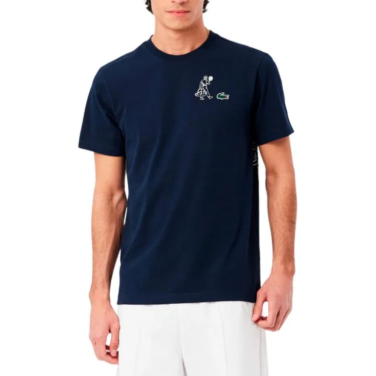 Мужская футболка с круглым вырезом LACOSTE, Navy Blue — фото 4