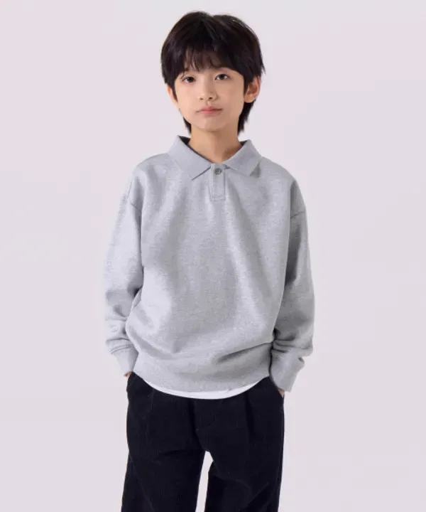 Свитшот оверсайз с воротником, Musinsa Standard Kids, Medium Gray