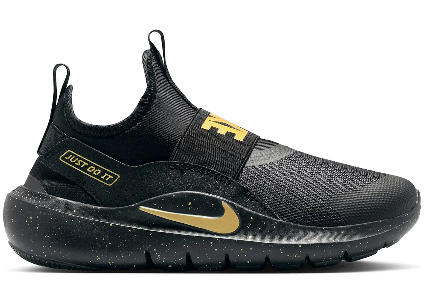 Детские кроссовки для мальчиков с резиновой подошвой Nike Flex Runner 4 Nike, Black/Black/Metallic Gold