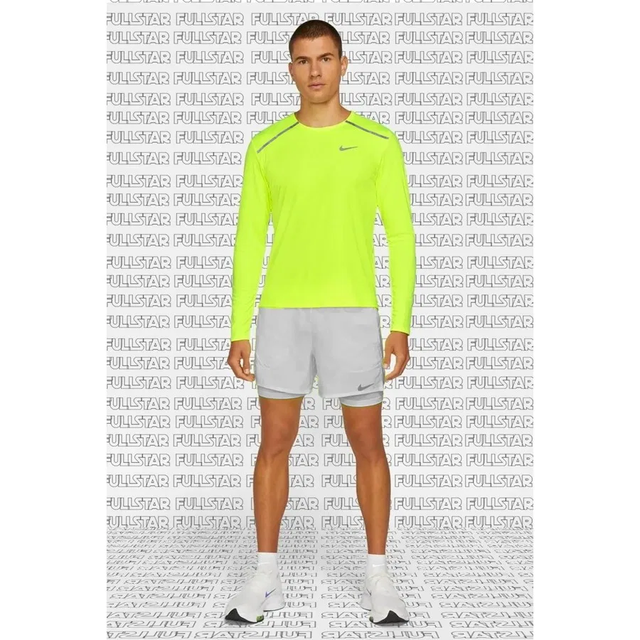 Мужская футболка с длинным рукавом Nike Dri-FIT Miler Running Shirt, Желтый — фото 3