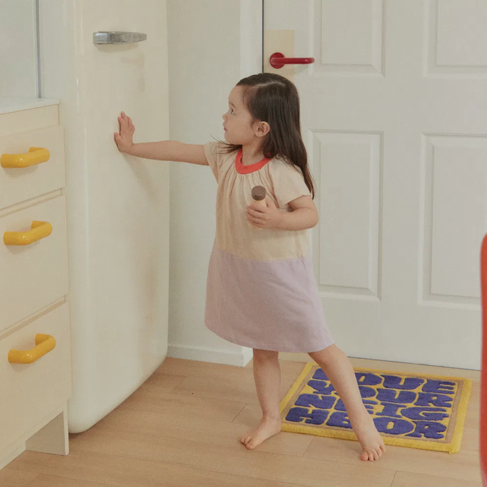 Детское платье Doudou&Somn Color Block из хлопка и модала, пурпурно-розовое, от Doudounsomn — фото 3