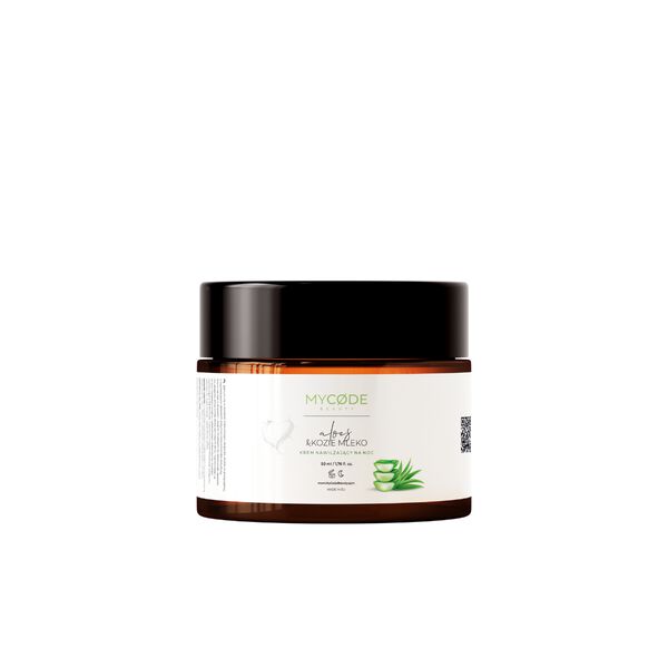 

Увлажняющий ночной крем для лица, 50 мл Mycode Beauty Aloes & kozie mleko