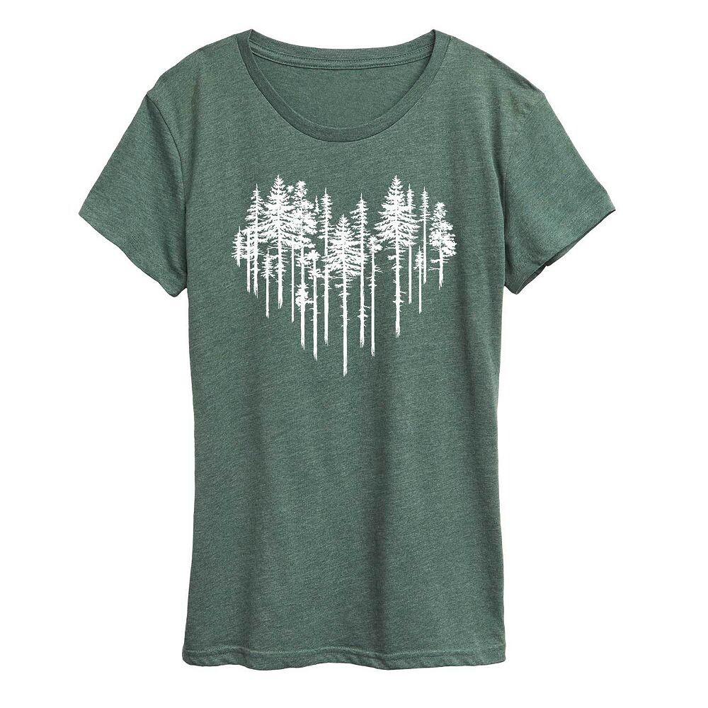 

Женская футболка с рисунком Heart Trees Licensed Character, цвет Heather Green