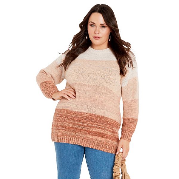 

Женский свитер plus size Reese Ribbed Knit Avenue, Peach