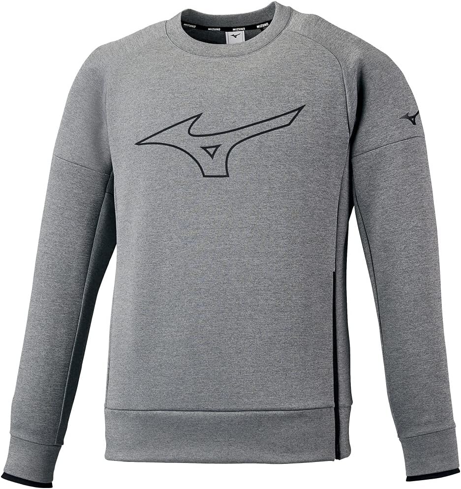 

Толстовка Mizuno 32MC1553 с круглым вырезом, эластичная, для тренировок, светло-серый