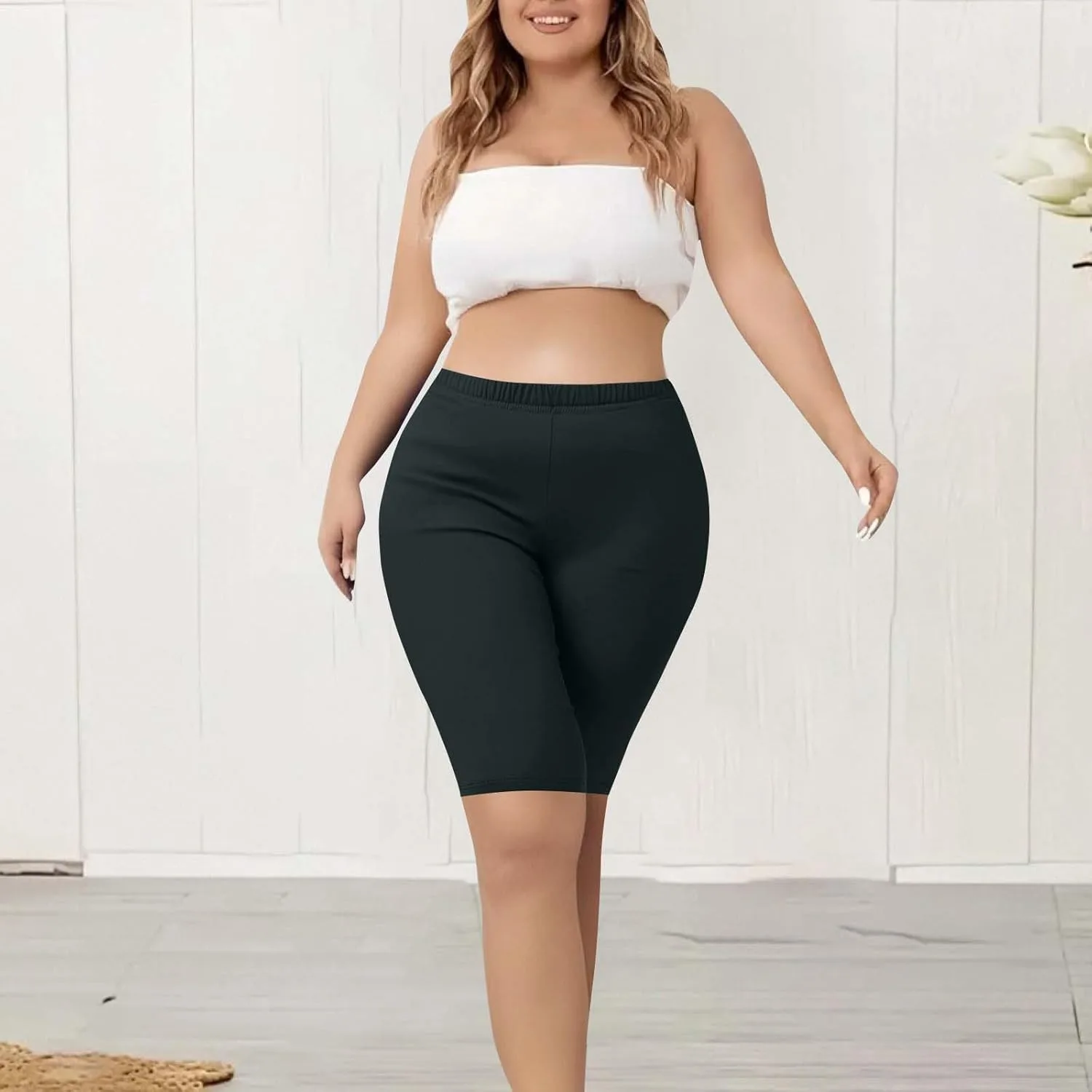 Шорты для йоги для женщин Plus Size Elastic High Waist — фото 2