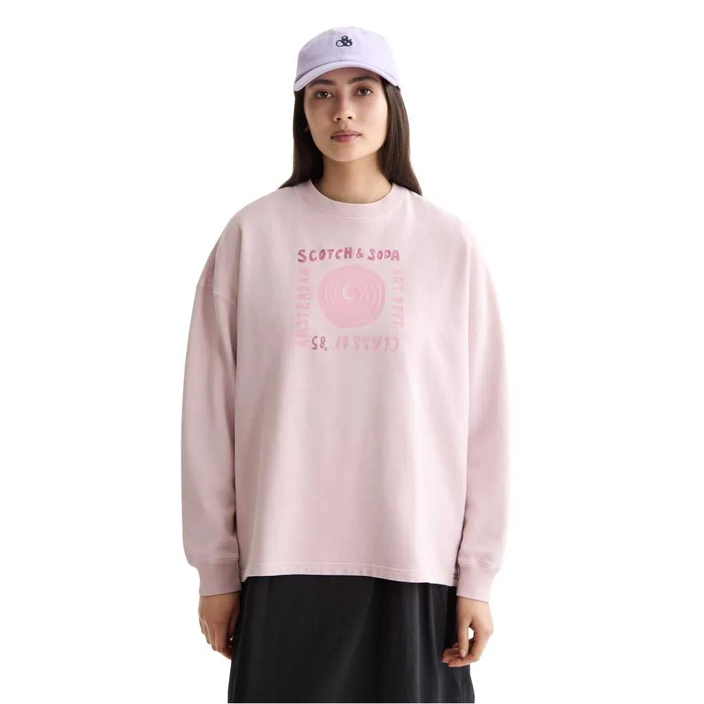 

Толстовка Scotch & Soda Washed Seasonal Oversized Fit, розовый