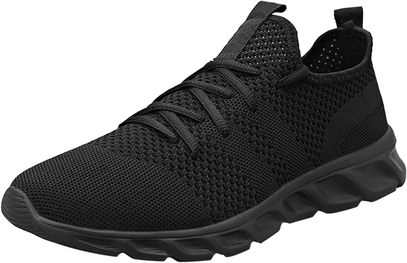 

Мужские повседневные кроссовки Generic с однотонной сеткой, шнуровкой, удобной дышащей мягкой подошвой, шнурки, размер 8.5, черный