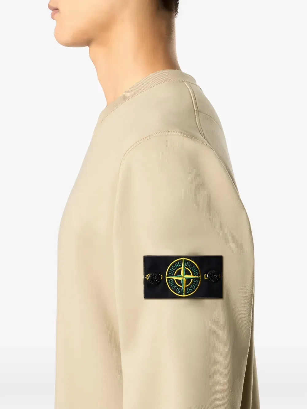 Толстовка с нашивкой Stone Island, нейтральный — фото 4