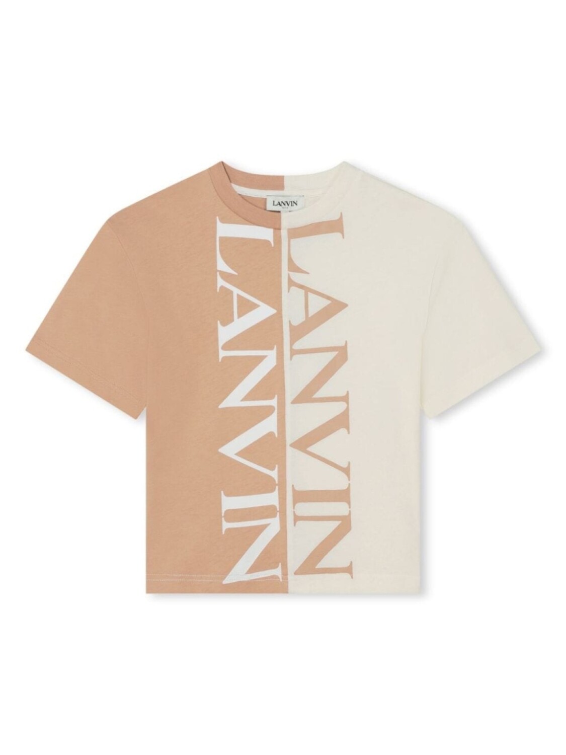 

Lanvin Enfant футболка в стиле колор-блок с логотипом, нейтральный цвет