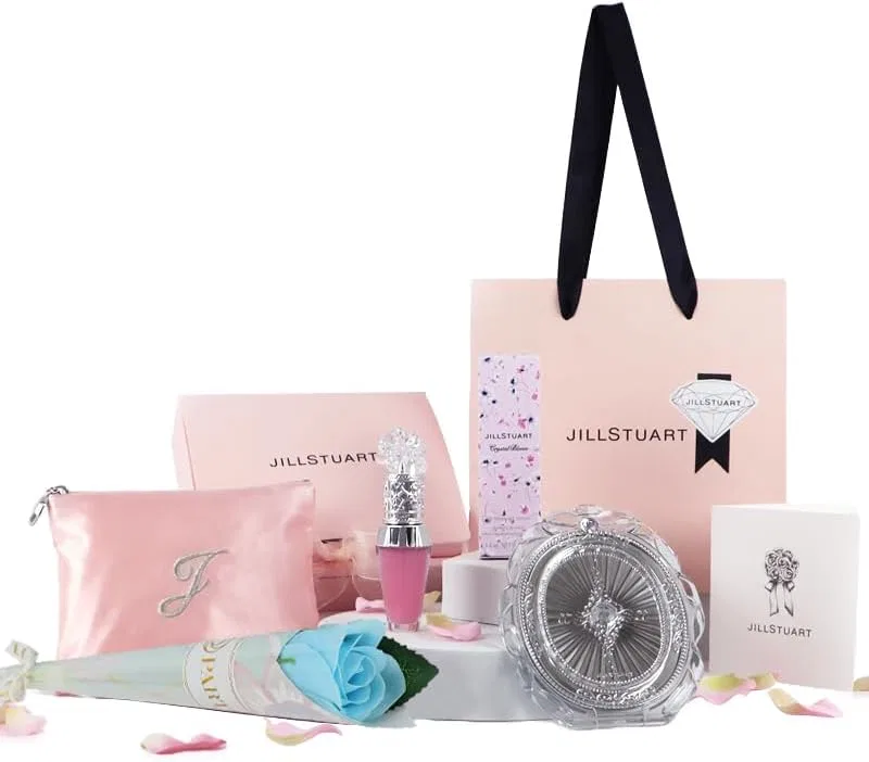 Набор косметики JILLSTUART Brilliant Makeup Time Gift Set с зеркальцем, липким серозой и мыльным букетом, голубой