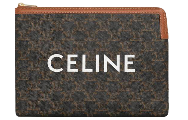 

CELINE Триумф Кожаный клатч малый женский рыжий